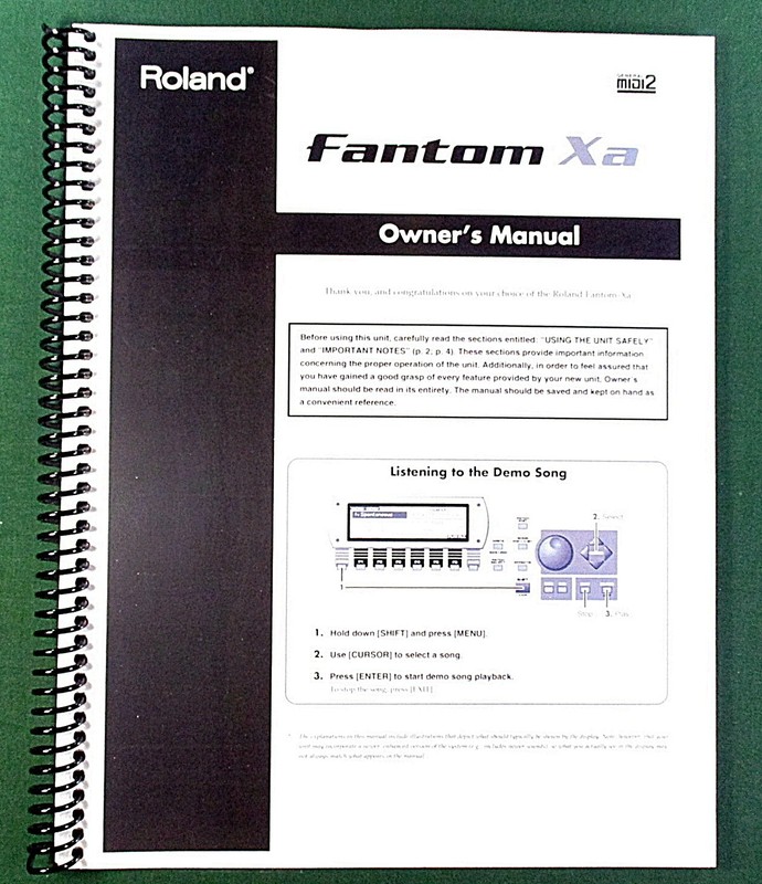 Roland Fantom XA Owner’s Instruction Manual: 264 Pages & Protective Covers!
