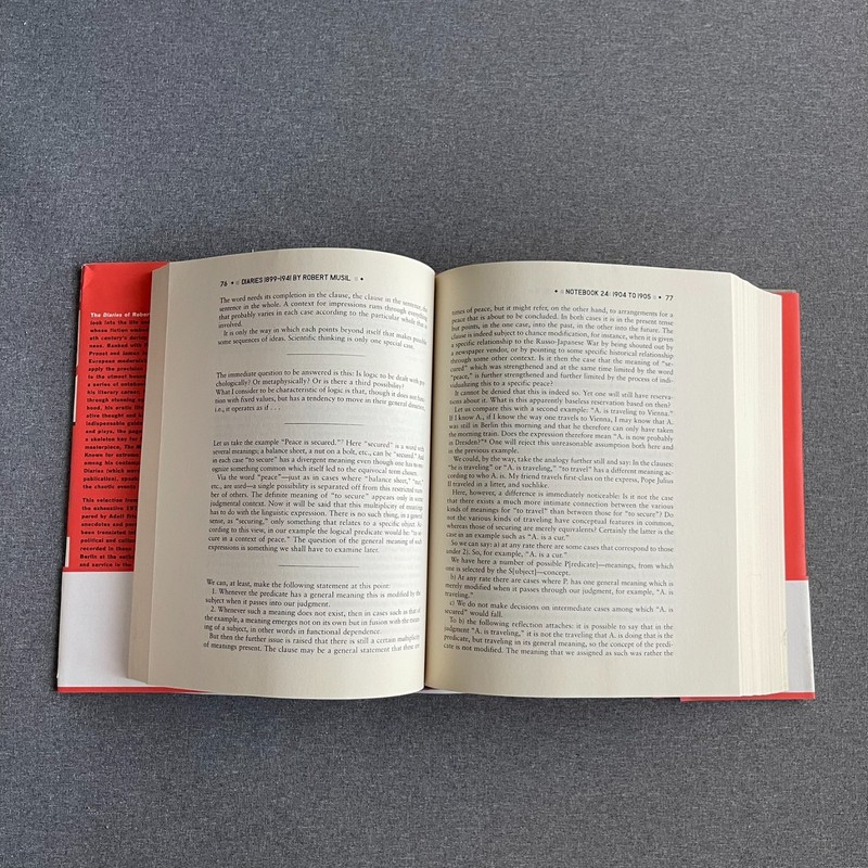 Diaries 1899 - 1941 Robert Musil HCDJ 1st Edition 1983 Basic Books Philosophy gallery