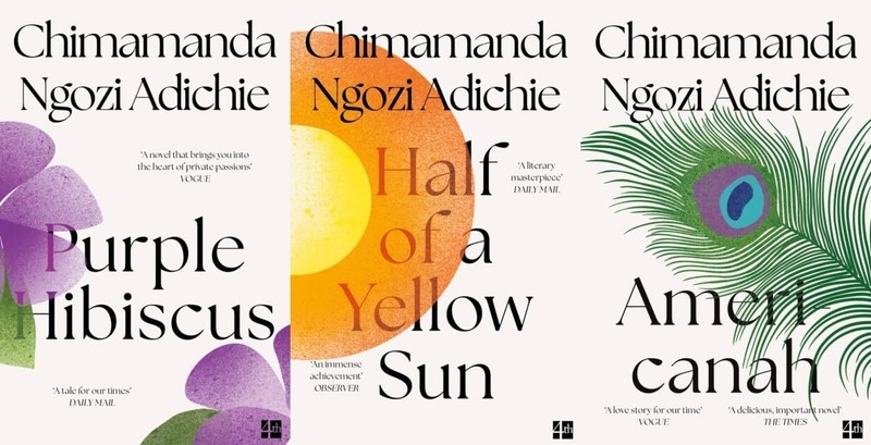 Chimamanda Ngozi 3 Books Set Half of a Yellow Sun Americanah and Purple Hibiscus