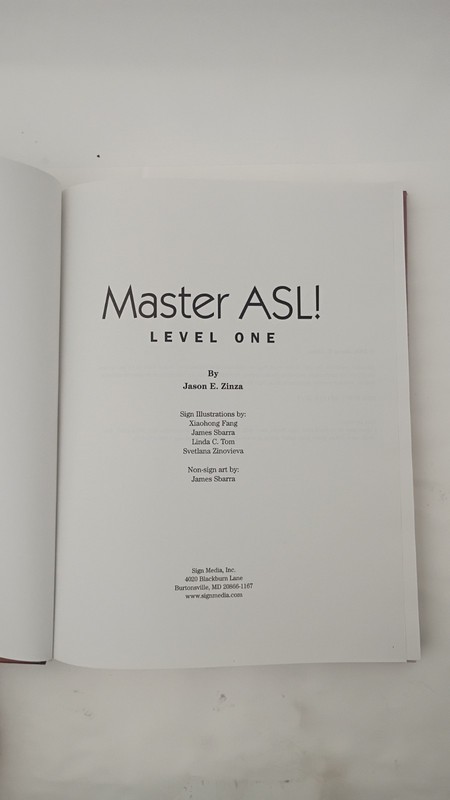 Master ASL! Level One Textbook Jason Zinza Hardcover with DVD 9781881133209 gallery