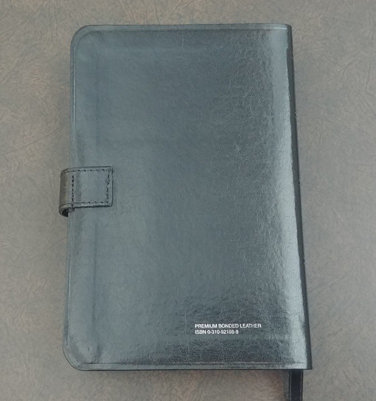 Premium Bonded Leather NIV Compact Thinline Bible Black - Red Letter - Ribbon gallery