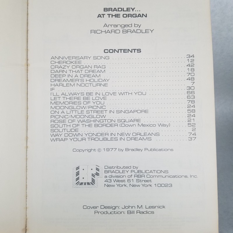 Bradley at the Organ - 1977 Trade Paperback by Richard Bradley - 80 Pages gallery