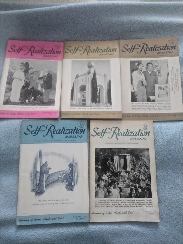 Self-Realization magazines – 5 vintage issues dated 1954 and 1957