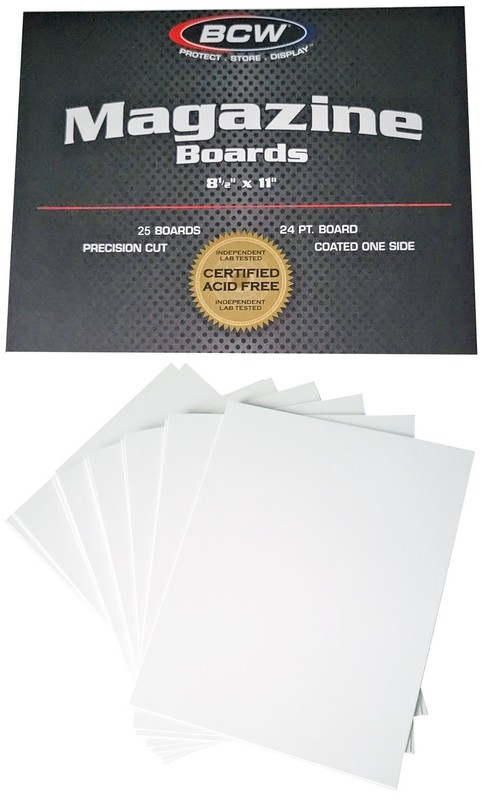 10 BCW 8.5″ x 11″ Magazine Size Backing Boards Storage White Backer 24pt 8-1/2