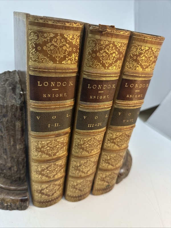 London Charles Knight 1851 3 Vols in 3 Books Fine Leather Gilt Illus (6-17) gallery