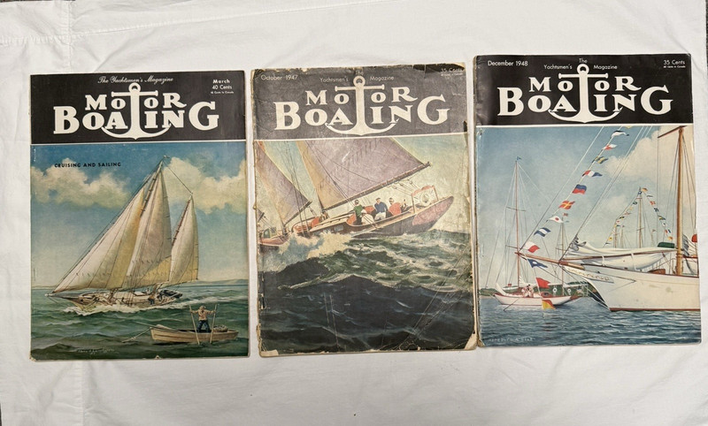 BOATS Ephemera 1947,48,52 The Yachtsmen’s Motor Boating Magazine 3 Magazines