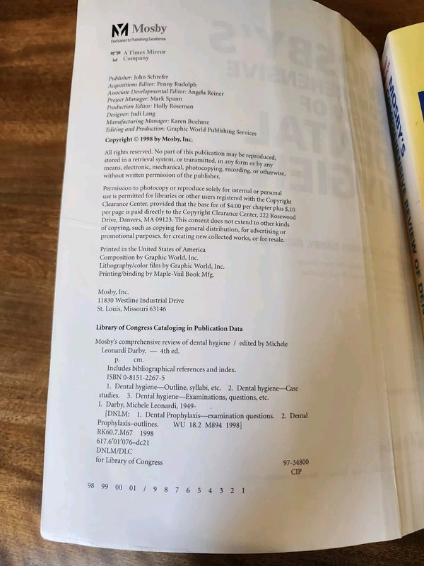 Mosby's Comprehensive Review of Dental Hygiene by Michele L. Darby (1998 1994) gallery