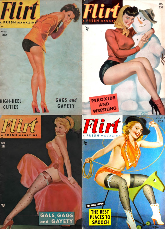 4 Old Issues of Flirt – Saucy Racy Naughty Risqué Sexy Pin-up Magazine on DVD