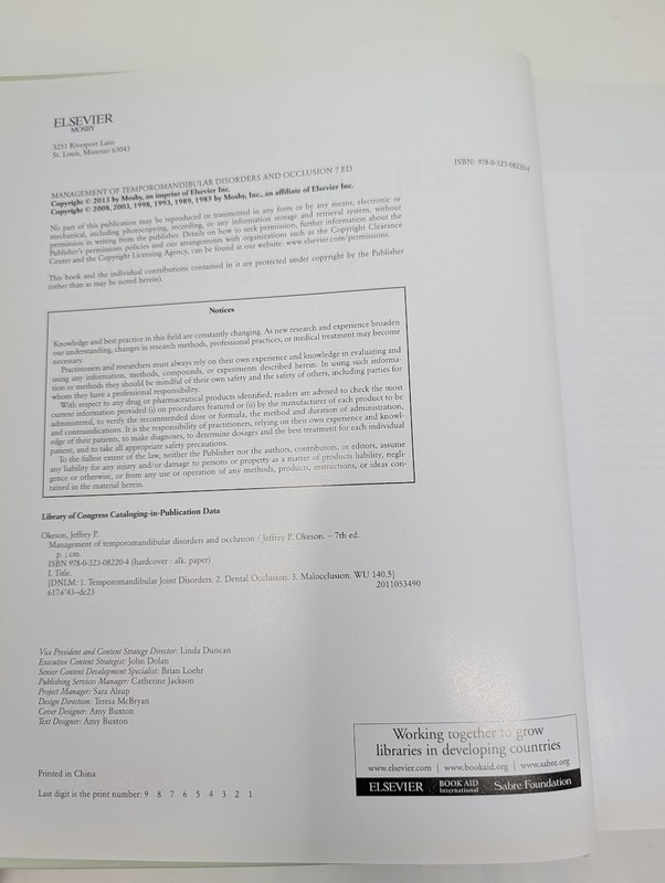 Management of Temporomandibular Disorders and Occlusion 7 edition gallery