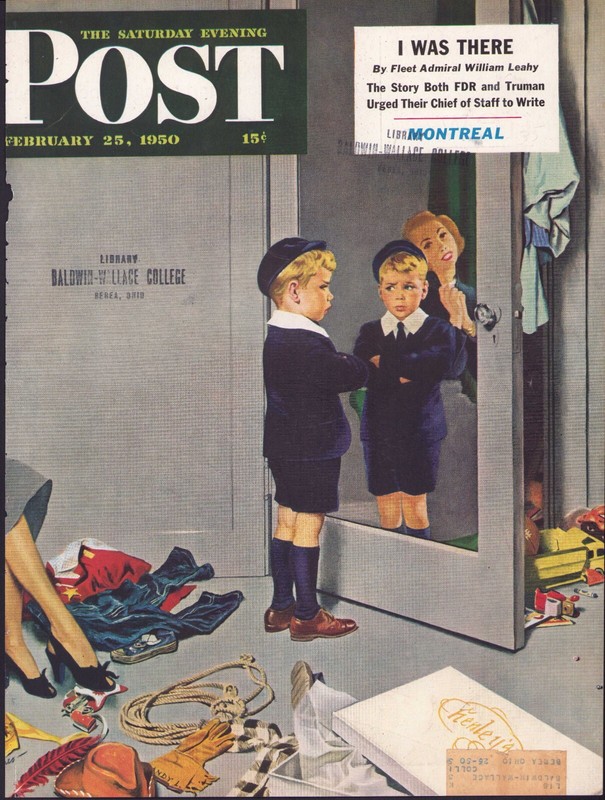 1950 FEB 25 New Blue Suit SATURDAY EVENING POST COVER ONLY #2 George Hughes