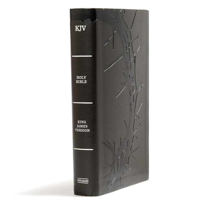 KJV Large Print Reference Bible Charcoal Leathertouch Indexed Red Letter gallery