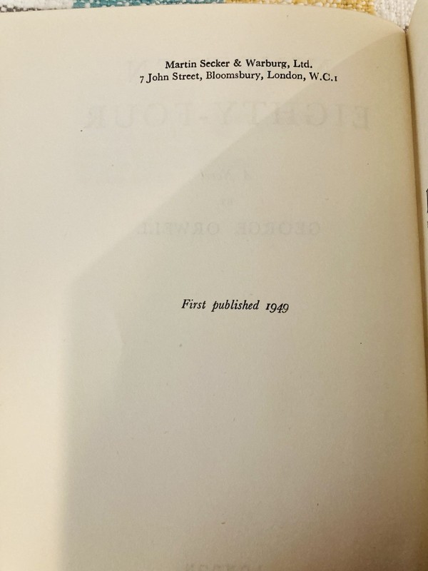 WOW!!! George Orwell Nineteen Eighty Four TRUE 1st Ed. (UK) SECKER & WARBURG gallery