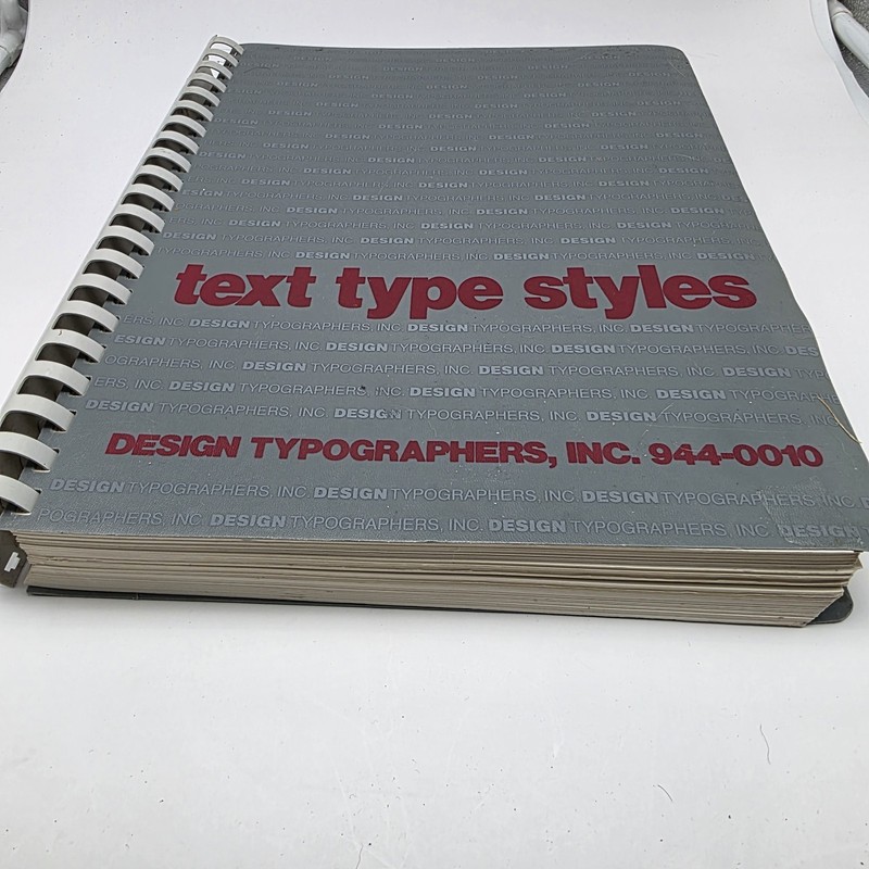 Vtg Typography Type Specimen Book Spiral Design Typographers Inc Text Type... gallery