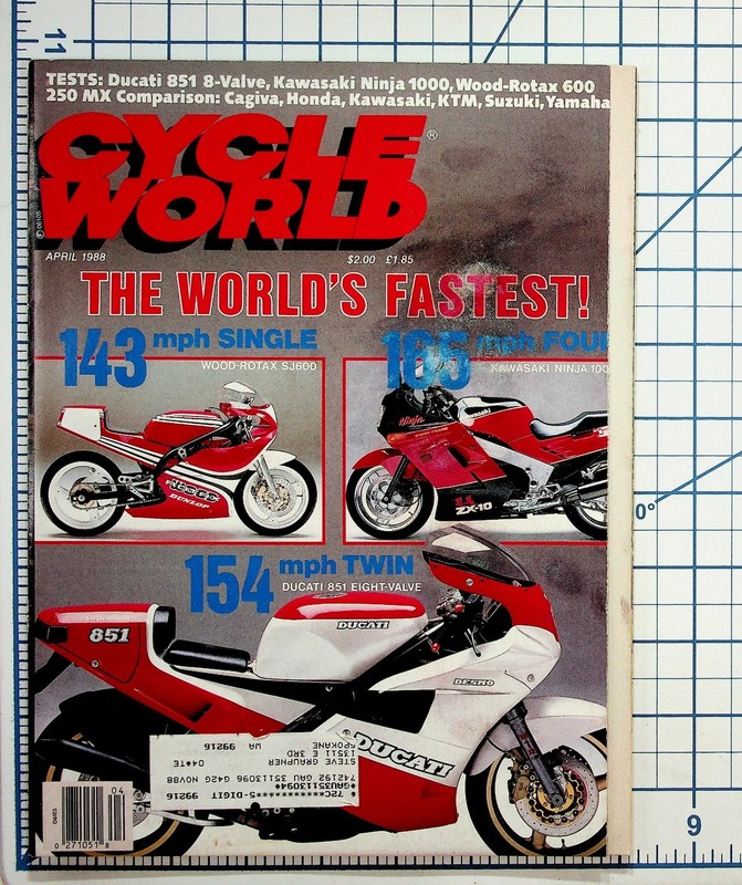 Cycle World Magazine April 1988 The World’s Fastest Motorcycles Ducati Kawasaki