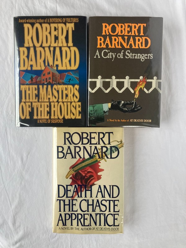 3 Mysteries by Robert Barnard – All 1st Editions HC/DJ + Clear Covers