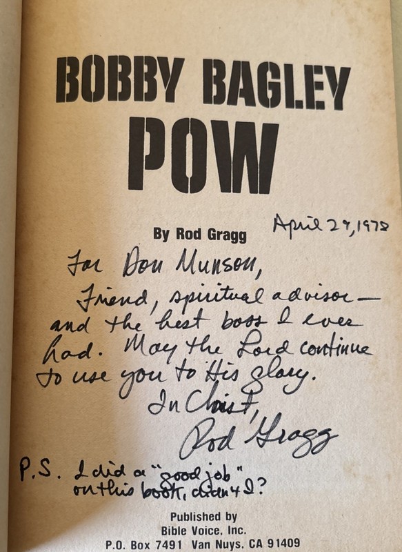 Bobby Bagley POW by Rod Gragg Signed by Author Paperback gallery