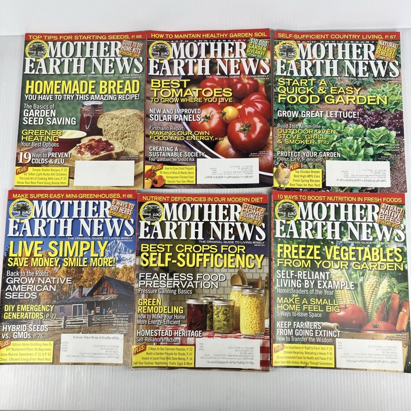 Mother Earth News Magazine Lot of 42 2010 to 2019 homesteading farming 2010s
