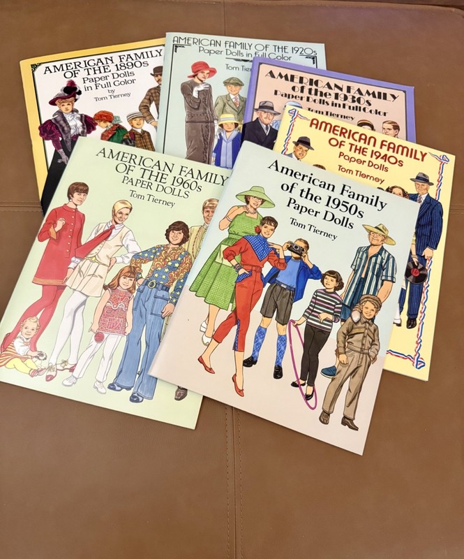Tom Tierney Vintage American Family Fashion Paper Dolls Books Uncut 1890s–1960s