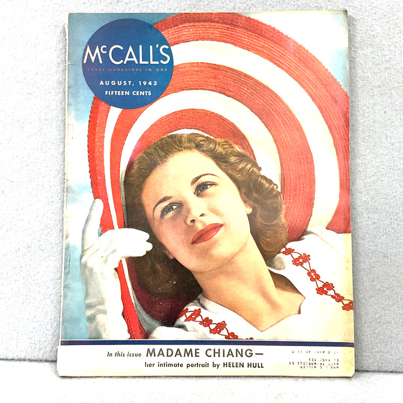 1943 McCalls Magazine August Historic Interview-Madame Chang, Food 80+ Years