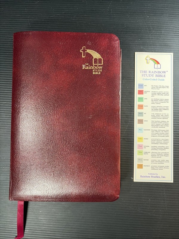 The Rainbow Study Bible KJV 1986 Bold Letter Edition Color-Coded W/ Bookmark