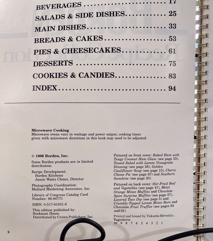 Borden Recipe Collection 1982 cookbook 96 pages gallery