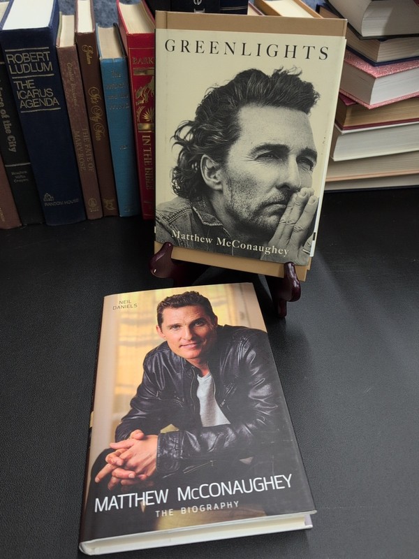 Matthew McConaughey 2 Book Lot Greenlights, Neil Daniels Bio HC 2014, 2020