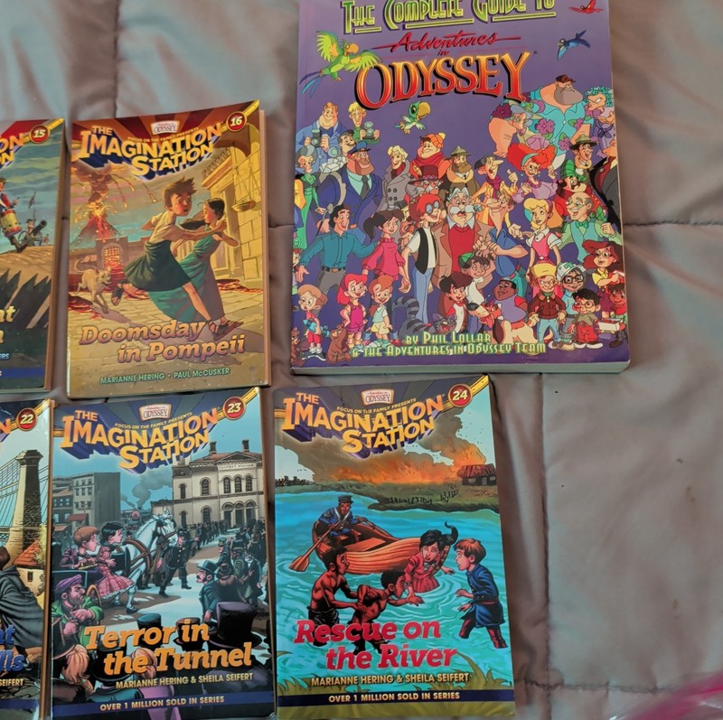 7 THE IMAGINATION STATION books by Adventures in Odyssey Lot 2, 15, 16,21-24 gallery