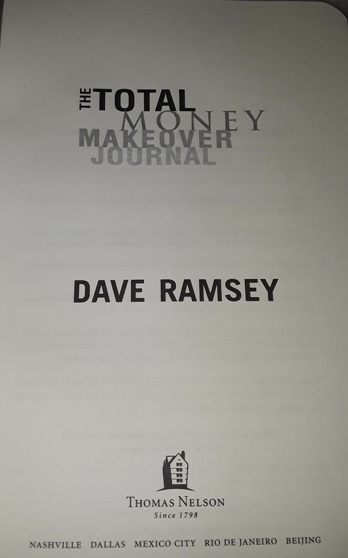 The Total Money Makeover Journal Dave Ramsey Imitation Leather Bound 2007 Unused