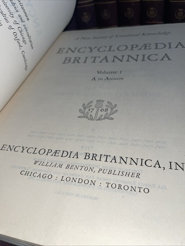 1959 Encyclopedia Britannica 1768 Edition - Complete Set of 24 Volumes gallery