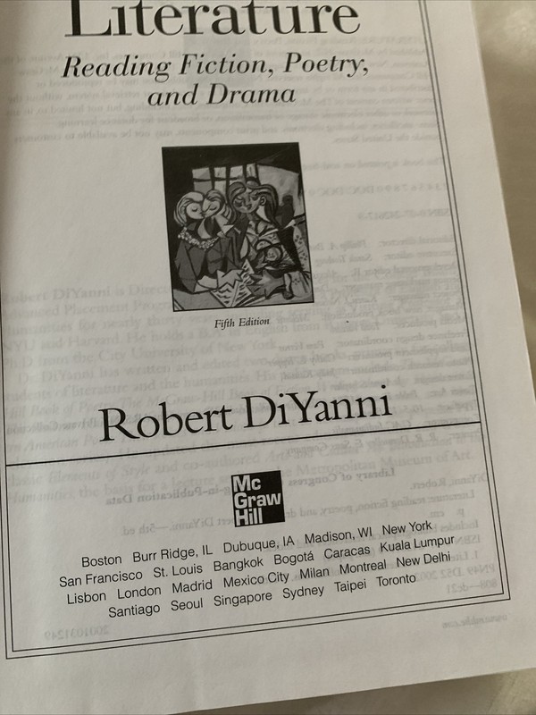 Literature Reading Fiction, Poetry and Drama 5th edition Roberty Diyanni gallery