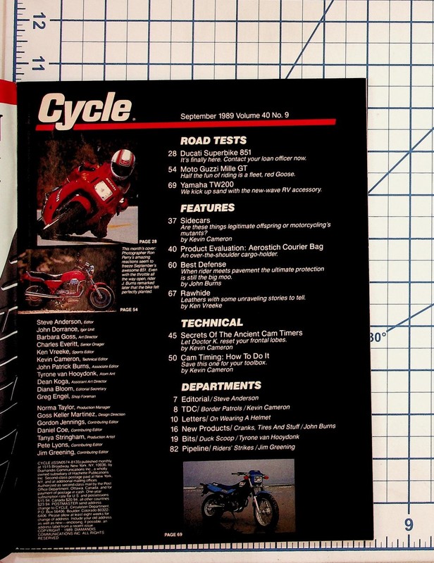 Cycle Magazine September 1989 Ducati Superbike 851 Motorcycle Racing gallery