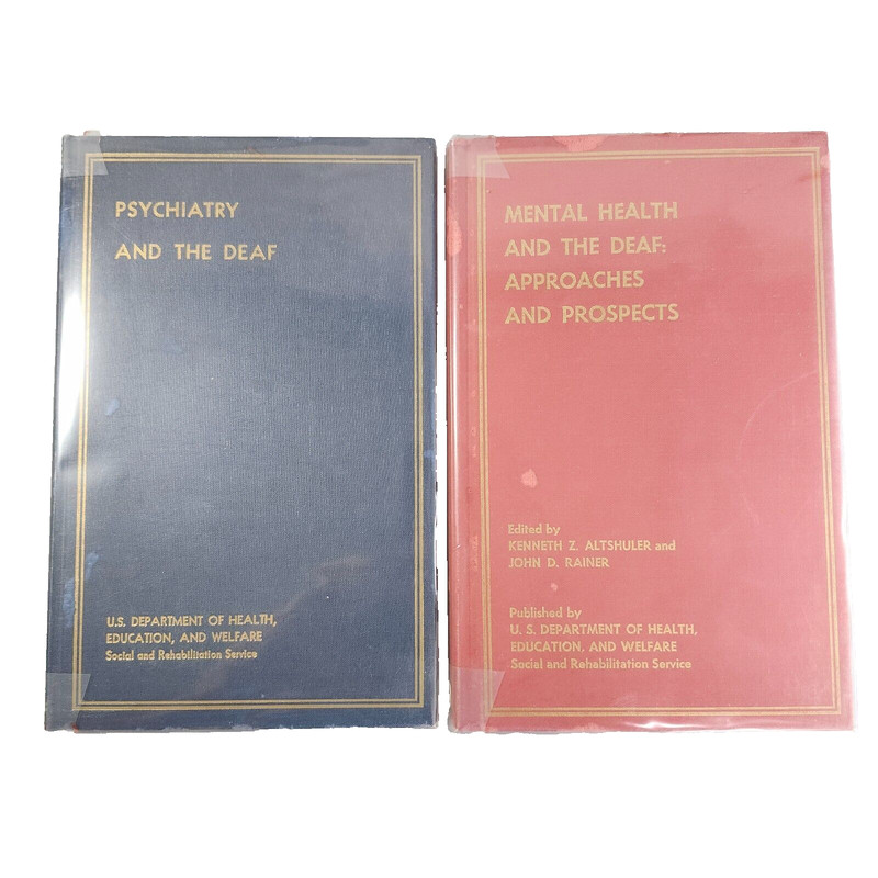 Mental Health The Deaf US Dept Health Psychiatry Social Rehab Book 1967 Lot of 2