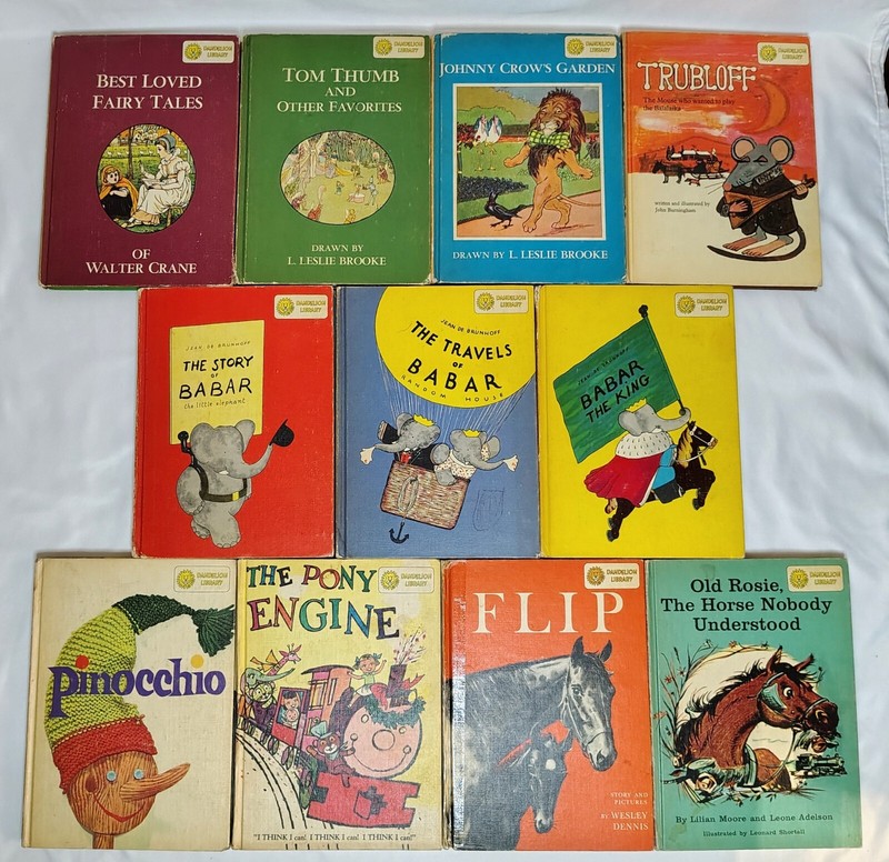 Lot of 11 Dandelion Library Children’s Books 2-Sided Flip Books Vintage