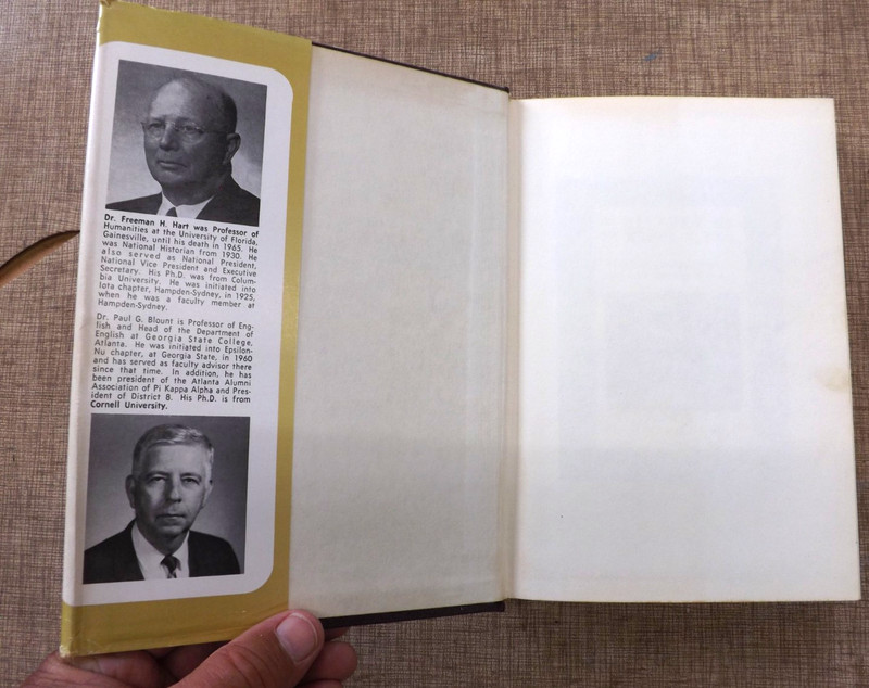 A HISTORY OF PI KAPPA ALPHA FRATERNITY 1968 HB DJ HART BLOUNT 511 PAGES SPARKMAN gallery