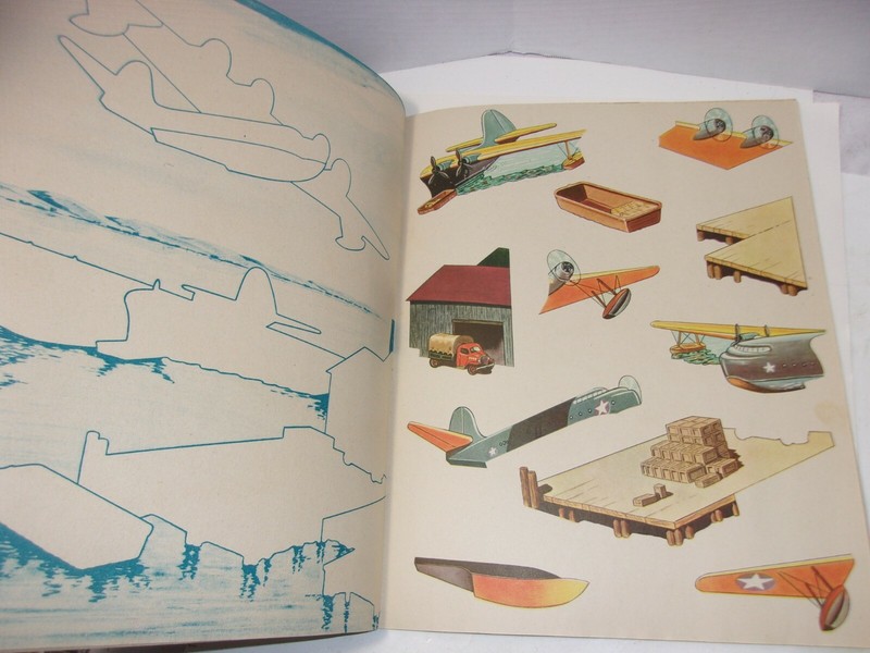 Put Together and Paste Without Paste WWII Era Book Airplane Train Bus Truck gallery
