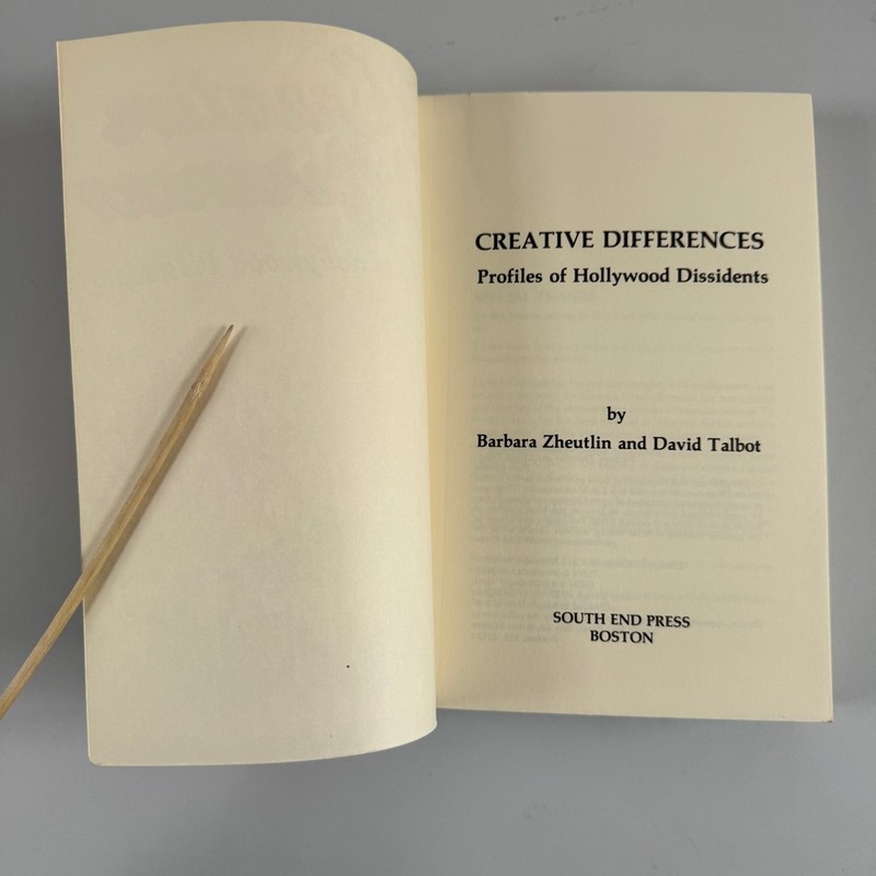 Creative Differences Talbot & Zheutlin 1978 First Edition Hollywood Politics ARC gallery