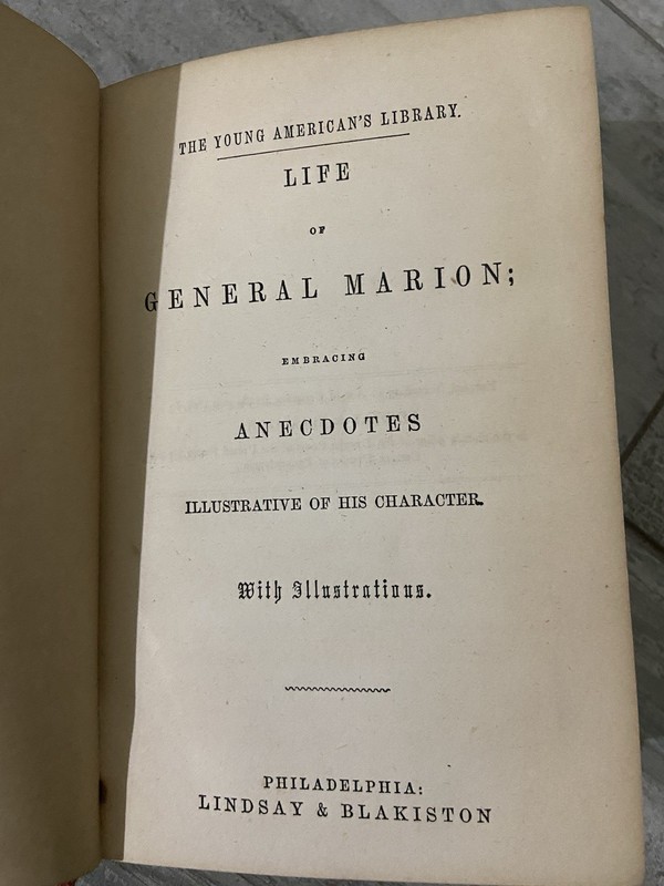 Vintage Book, Life Of General Marion, Philadelphia Lindsay & Blakiston gallery