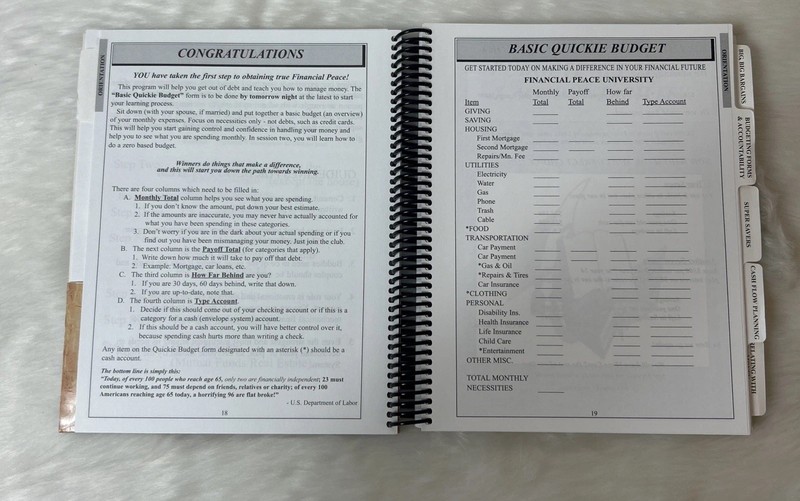 Dave Ramsey's Financial Peace University Workbook Spiral Bound FPU Read Original gallery