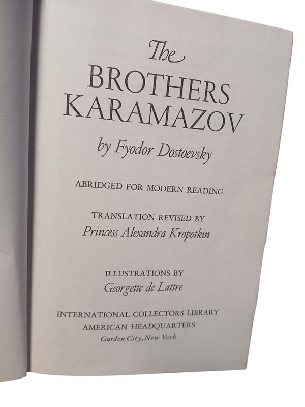 The Brothers Karamazov Fyodor Dostoevsky Abridged Illustrated Hardcover 1949 gallery