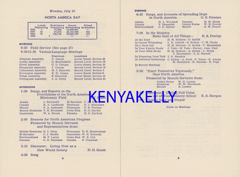 1953 New World Society Convention Program New York NY Watchtower Jehovah gallery