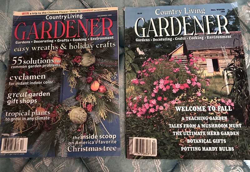 Country Living Gardener Magazine 2-Issues : December 1998 & November 1994