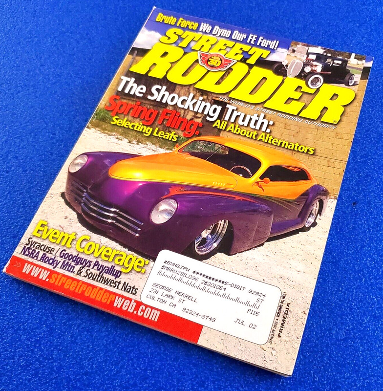 STREET RODDER: THE SHOCKING TRUTH: ALL ABOUT ALTERNATORS JAN 2002 MAGAZINE