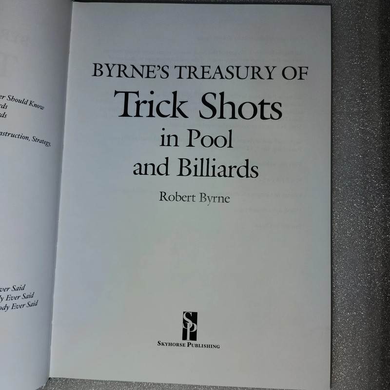 Byrne's Treasury of Trick Shots Pool & Billiards Robert Byrne 2012 Skyhorse HC gallery