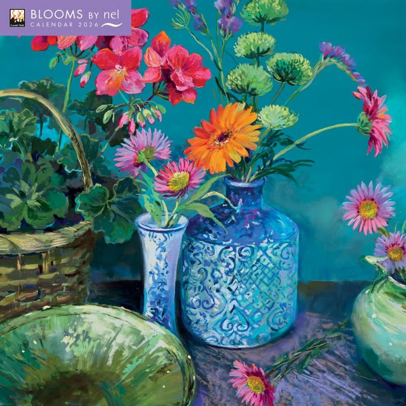 Flame Tree Publishing, Blooms by Nel 2026 Wall Calendar