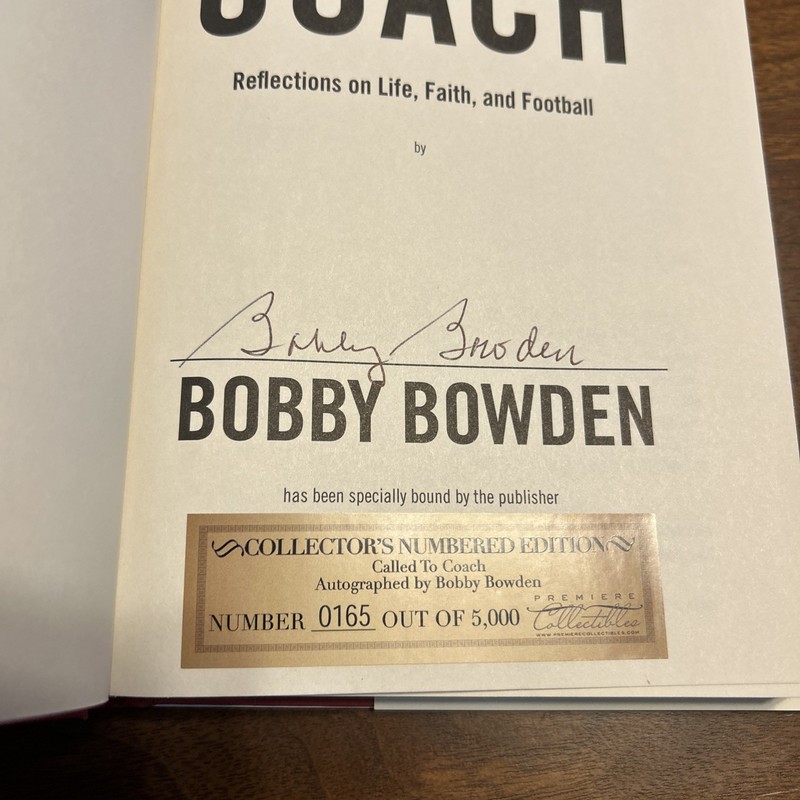 Called to coach Book Bobby Bowden Signed Collectors Numbered Edition Certified gallery
