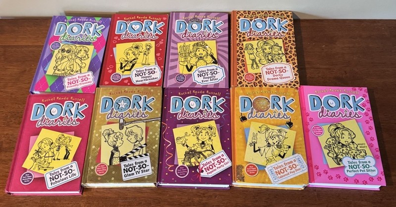 Dork Diaries Lot Of 9 (8 Hard Cover & 1 Paperback). 1,2,3,6,7,8,9,10,11