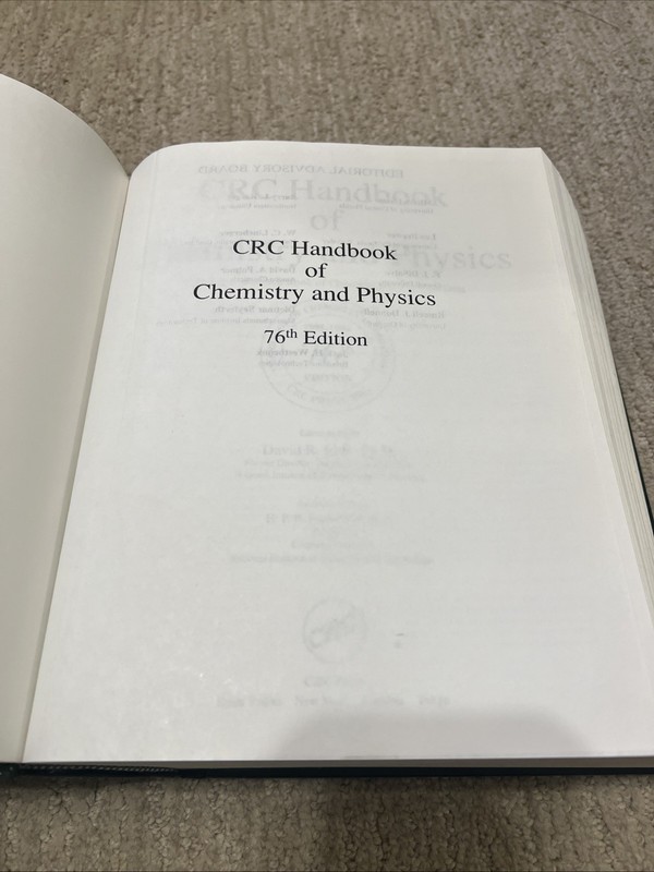 CRC Handbook of Chemistry and Physics by David R. Lide (76th Ed., Hardcover) gallery