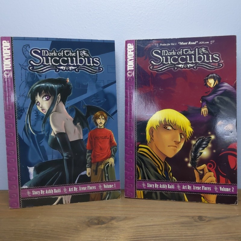 Mark of the Succubus, Vol. 1 & Vol 2 by Raiti Ashly 1st Edition Graphic Novels
