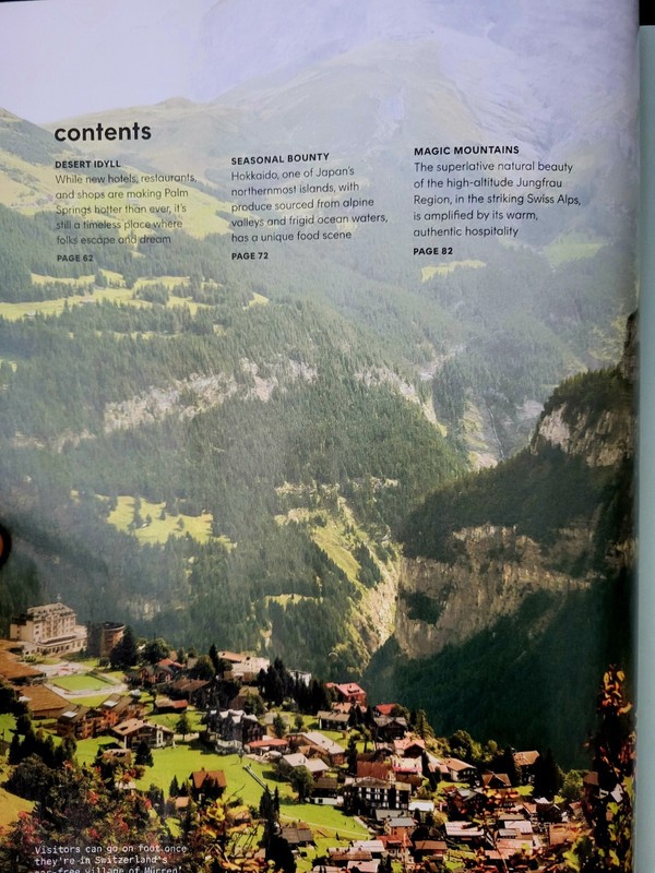 Conde Nast Traveler Magazine- Warm Welcomes in Palm Springs, Hokkaido & Swiss gallery