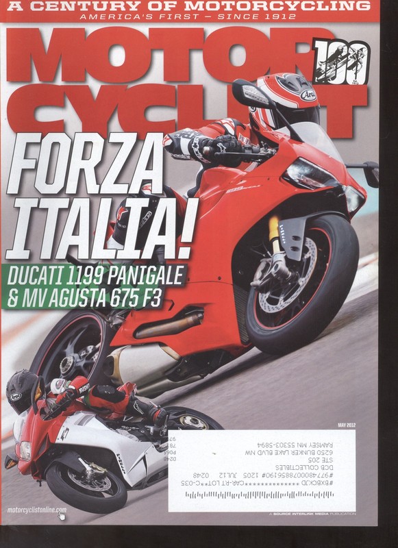 2012 Motorcyclist Magazine: Forza Italia! Ducati 1199 Panigale & MV Agusta 675F3